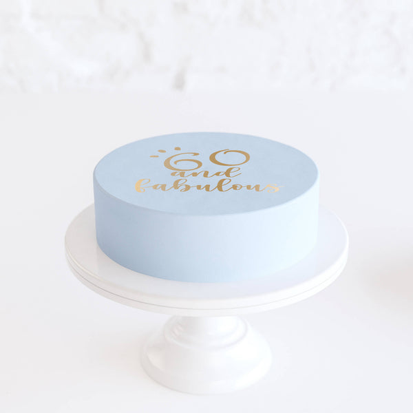 Bolo azul "60 and fabulous"